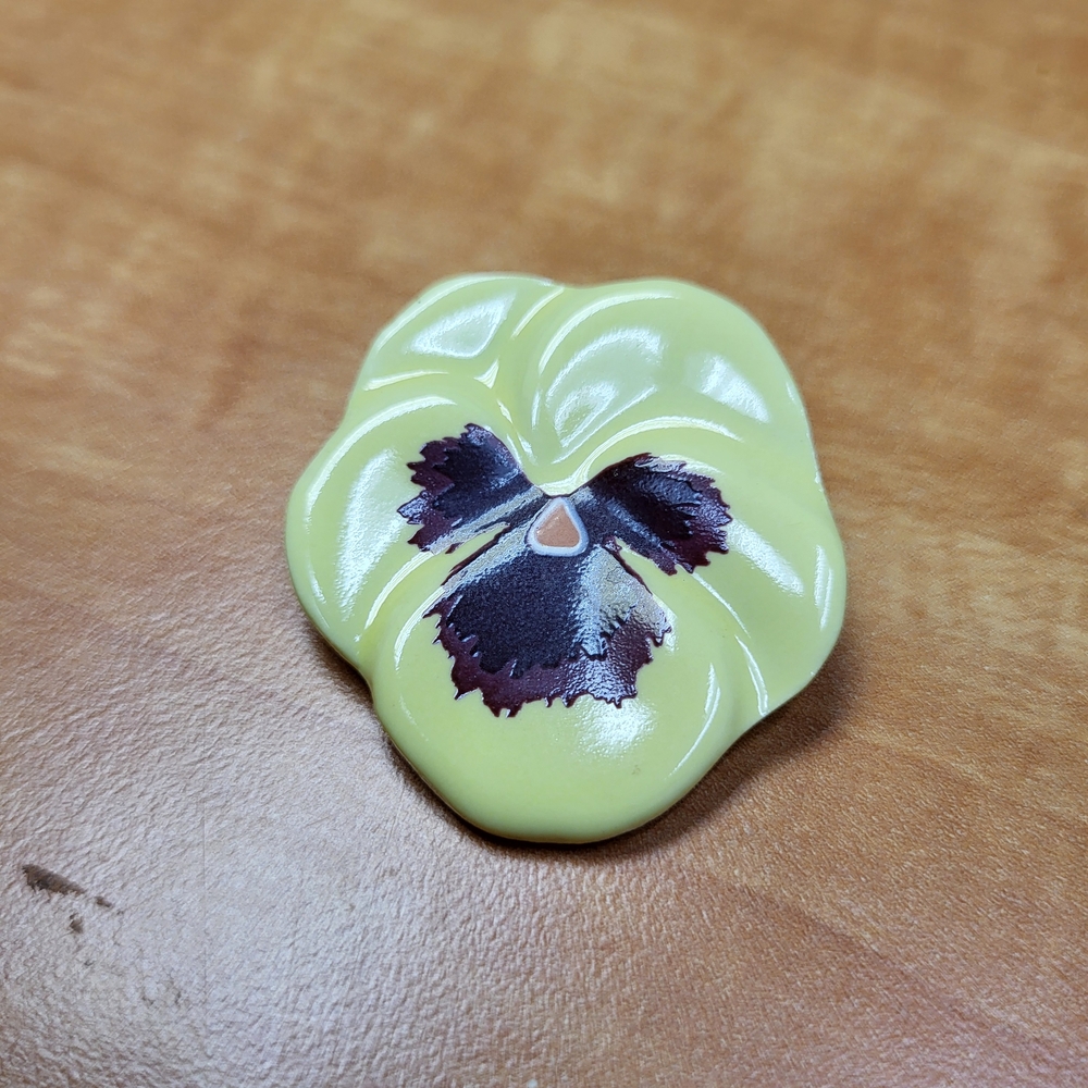 Yellow and Purple Flower Brooch